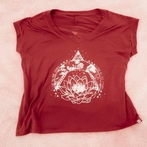 BillaBong maroon/white detailed short sleeve shirt